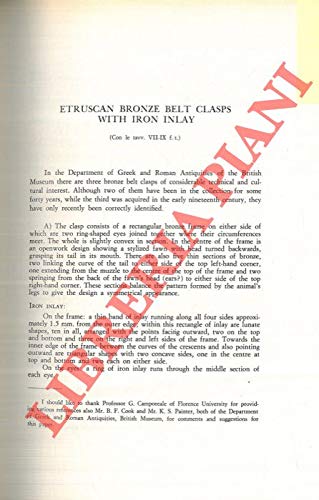 Etruscan Bronze Belt Clasps with Iron Inlay.