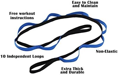 JoyLuck Stretching Strap with Loops- Leg Stretch Band to Improve Flexibility Stretching Out Yoga Strap Exercise and Physical Therapy Belt for Rehab, Pilates and Gymnastics with Workout Guide Book
