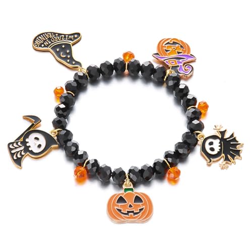 [�C���X�N] Unique Charm with Crystal Accent Alloy Design Wristband Jewellery for Halloween Parties and Gifts Halloween