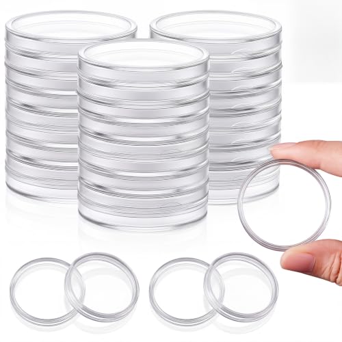 Yookeer 50 Pcs Acrylic Coin Capsules for 1 oz Silver Coins 39mm Coin Holder