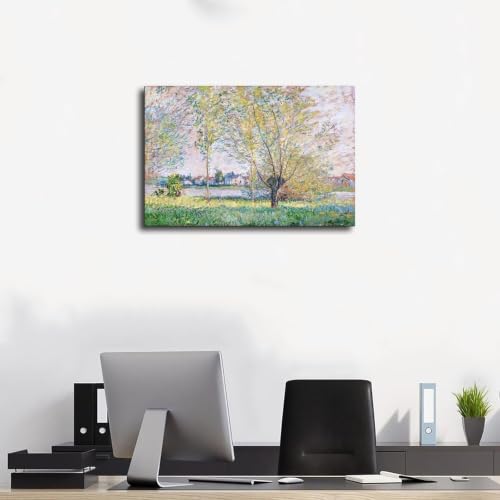 Impression sur toile The Willows de Claude Monet tableau 30x45cm - 3
