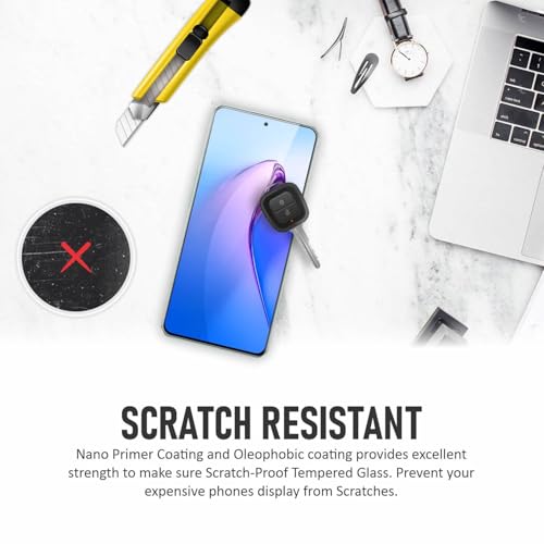 Image of SupCares Tempered Glass for Oppo F25 Pro and Oppo Reno8 Pro (6.7 Inch) With Installation Kit | 9H Edge to Edge Screen Protector | Black