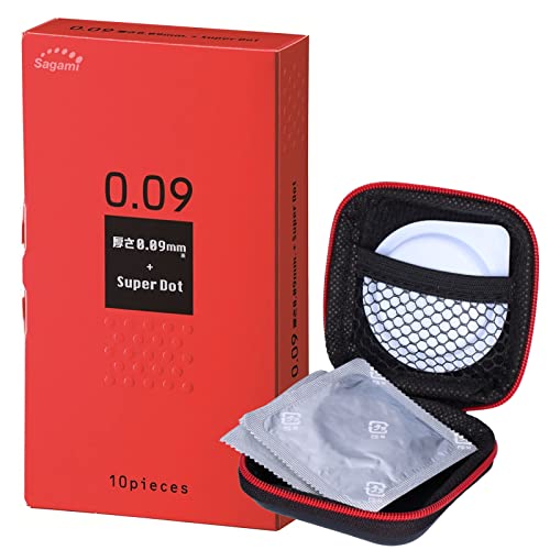 コンドーム セット サガミ 0.09 ドット 10個入り + オリジナルケース 付き 1枚目