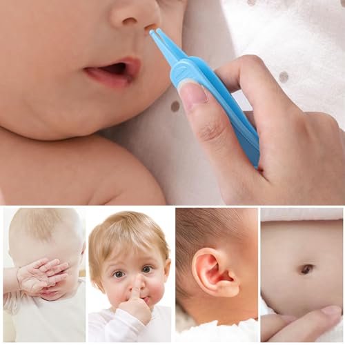 Lonwiner 8 Stück Baby Nasenpinzette, Nasenreiniger Kopfgneis Entfernen Plastik Pinzette Baby Popel Entferner Ohrenreiniger, 8 Farben