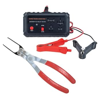 Automotive Relay Tester with Relay Puller - 12V Auto Relay Diagnostic Tool, Small Handheld DIY Car Relay Tester with Battery Clips, Relay Testing Kit, Electrical Systems Tool