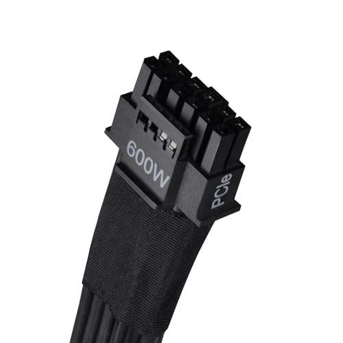 Image of Silverstone Technology PP14-90 12+4 pin (PSU) to 12+4 pin (GPU) Low-profie 90 Angled 12VHPWR PCIe Gen5 Cable, SST-PP14-90
