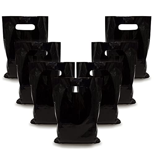 TOSPARTY 40PCS Plastic Gift Bags Easter Candy Bag Die Cut Bags are Sturdy Party Assorted Plastic Easter Gift Bag (Black)