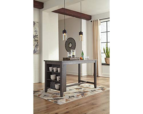 Signature Design By Ashley Caitbrook Rustic Counter Height Dining Table With Storage, Dark Gray #TOP3