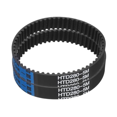 uxcell 2pcs HTD-5M Rubber Timing Belt 56 Teeth, 280mm Pitch Length x 15mm Width x 3.6mm Height, Closed Loop Pulley Timing Belt