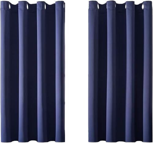 Image of Galaxy Home Decor Polyester Solid Curtain, Window - 5 Feet, Blue, Pack of 1