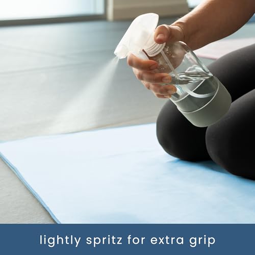 S&T INC. Yoga Mat Towel, Quick Dry Towel, Soft and Absorbent for Gym, Pilates, and Hot Yoga Mat, 2 Pack, 26.5 inches x 72 inches, Microfiber, Blue & Sage Green