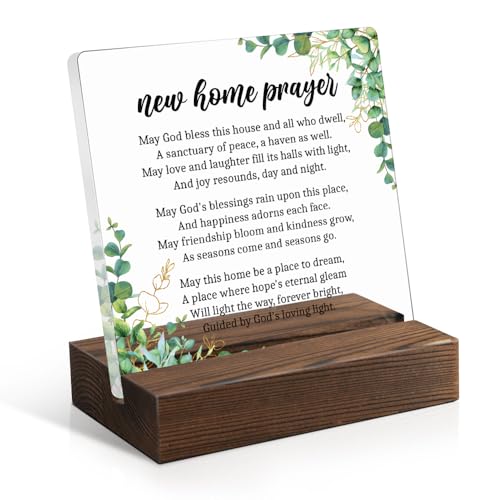 Juoqg Christian Housewarming Prayer Plaque - New Home Blessing Sign