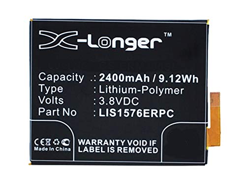Synergy Digital Cell Phone Battery, Works with Sony Ericsson Xperia M4 Cell Phone, (Li-Pol, 3.8V, 2400 mAh) Ultra High Capacity Battery