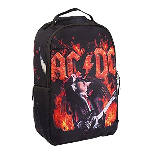 CERDÁ LIFE'S LITTLE MOMENTS Mujer Poliéster ACDC-Licencia Oficial, Rojo, Grande-Mochila con el tamaño Ideal para Que lleves Todo ordenado