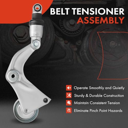 Image of A-Premium Belt Tensioner Assembly with Pulley Compatible with Honda Civic 2007 2008 2009 2010 2011 1.8L, Replace# 31170RWK005, 31170RWK015