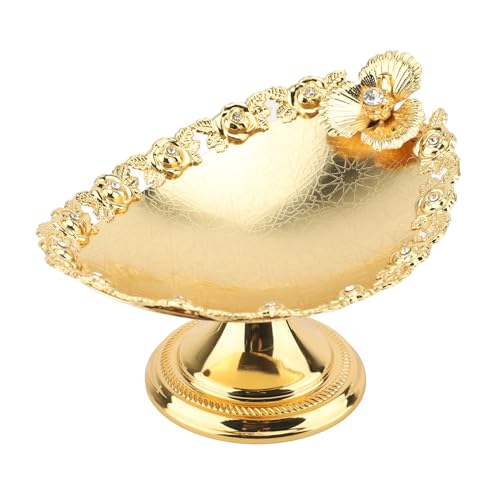 Yechiry European Cake Stand, Elegant Cake Plate with Exquisite Lace for Dessert Display Tray Stand, Fruit Plate with Golden Tray, Sophisticated Snack Plate for Home Decoration