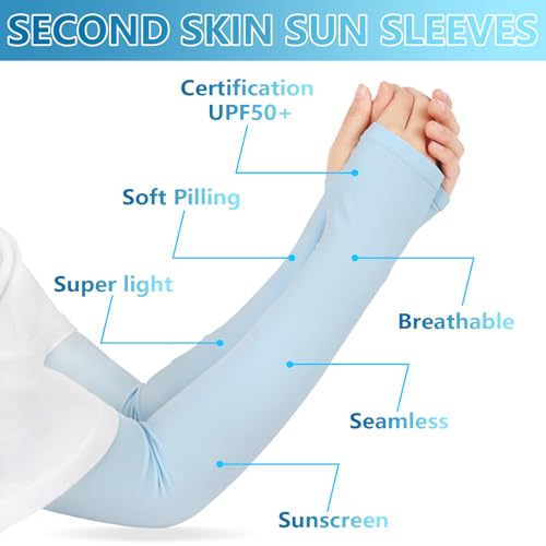 6 Pairs Arm Sleeves Compression Arm Sleeves for Women Men UV Sun Protection Cooling Sleeves2