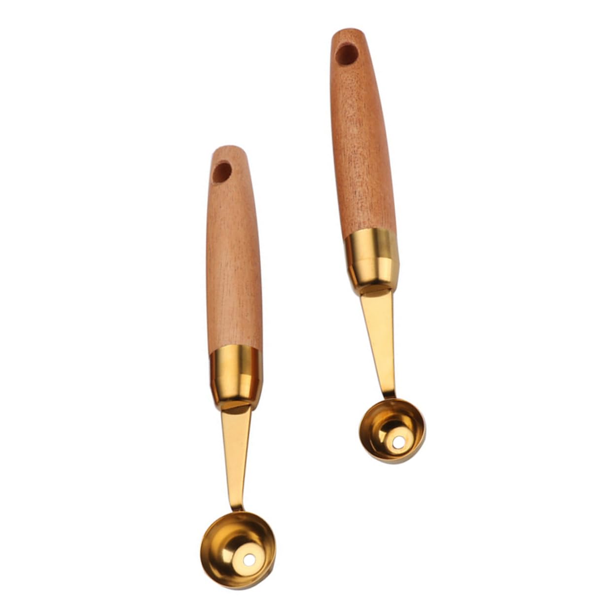 Wakauto 2Pcs Fruit Scoops Ergonomic Fruit Digging Spoons for Watermelon Cantaloupe and More Kitchen Tools for Easy Carving and Serving