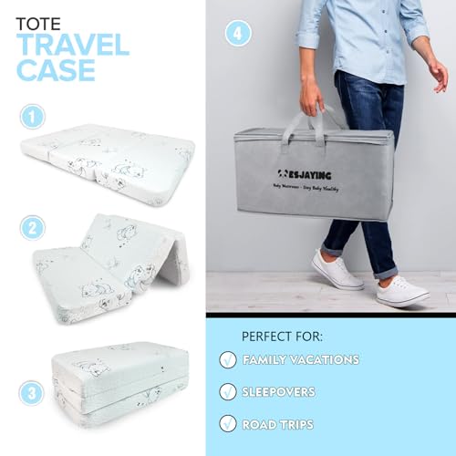 Image of Pack and Play Mattress, 38 inchx26 inch Dual-Sided Mattress for Pack n Play with Ultra-Soft Jacquard Cover,