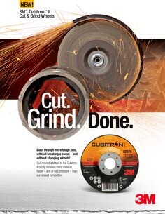 3M Cubitron II Ceramic Cutoff Wheel - Type 27 (Depressed Center) - 36 Grit Very Coarse Grade - 7 in Dia - Thickness 0.12 in - 8500 Max RPM - 28765 [PRICE is per WHEEL]