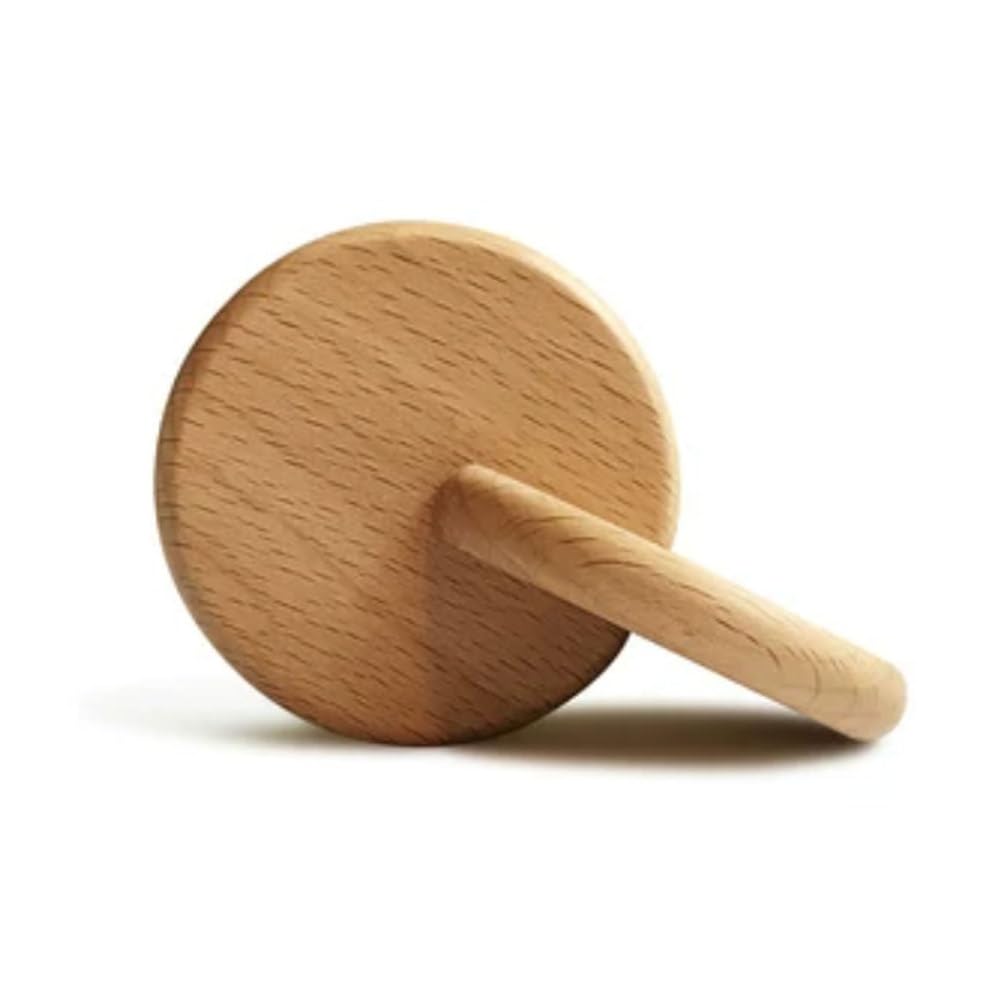 ttnmrc Montessori Interlocking Wooden Discs, Natural Beech Wood Teething Grasping Toy, Infant Sensory Fine Motor Skill Toy