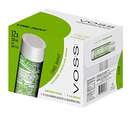 Voss Water Flavored Sparkling Water, Lime Mint, 330 Ml Plastic Bottles (12 Count), 133.8 Fl Oz #TOP2