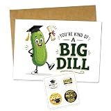 Podagree You're Kind of a Big Dill Graduation Card - Funny Pickle with Graduation Cap, Humorous Graduation Card for College or High School Graduates, 5.3x8, Includes Envelope