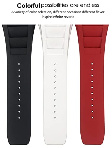 Bracelet Richard Mille en caoutchouc noir 19mm avec interface métal - 6