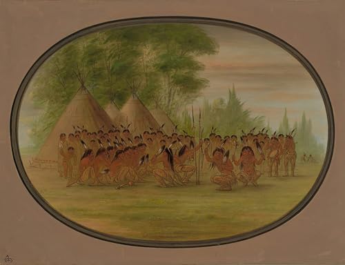 Bird Dance Choctaw George Catlin tableau toile peinture 60x90