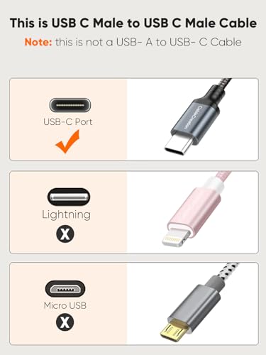 Image of CableCreation USB C to USB C Cable 60W 1.6FT, Type C Fast Charging Cord | Compatible with iPhone 15 Series, MacBook Pro, iPad Pro Air 4, Galaxy S24 S23+ S22