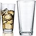 Set of 16 Durable Solar Drinking Glasses Includes 8 Cooler Glasses(17oz) and 8 Rocks Glasses(13oz), 16-piece Elegant Glassware Set