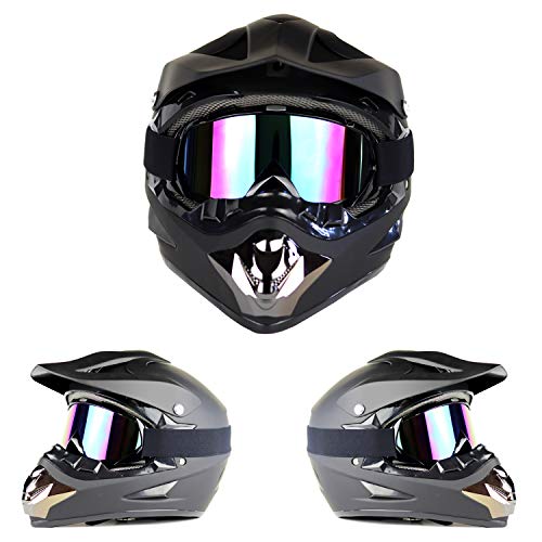 Adcgank Motorcycle Goggles Dirt Bike Motocross Atv Goggles Off Road Goggles Mx Anti Uv Ski Fit Over Glasses Tear Off For Man Women Youth Adult Black #TOP2