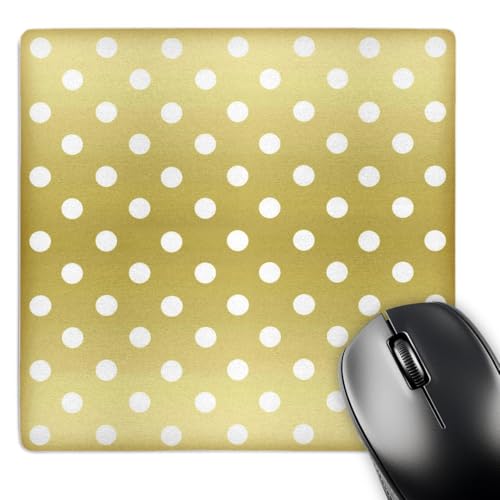 3DROSE LLC 20,3 x 20,3 x 0,6 cm mouse pad, oro con stampa a pois (MP 35475 1)