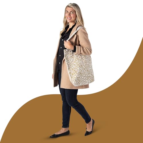 Bolsa de lona grande con estampado de leopardo 15 x 17 pulg 6 pz miniatura 6