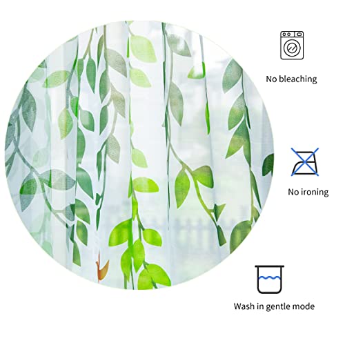 Yancorp Floral Curtains 79 Inch Length For Living Room 2 Panels Tulle Vine Window Leaf Prints Sheer Curtains Set Light Filtering Semi Sheer Drapes Boho Curtains For Bedroom(Swallowleaves,W39 X L79) #TOP3