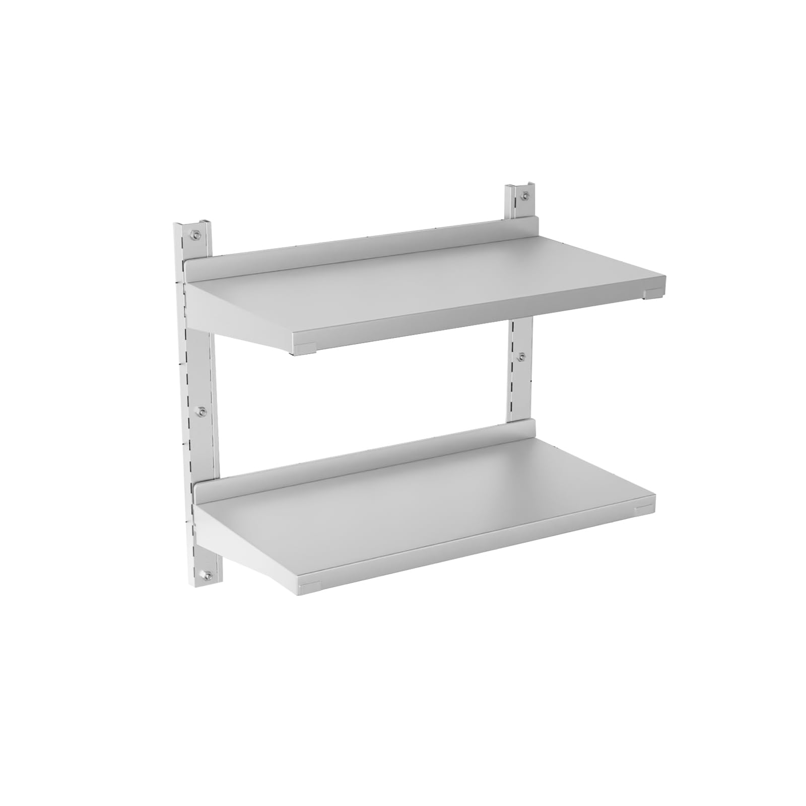 TAIMIKO Estante de Pared para Almacenamiento de Cocina, 2 bandejas, Elementos para Montaje en Pared, diseño Moderno, Acero Inoxidable, (Restaurante, Bar, casa, Cocina, lavadero, Garaje y lavandería)