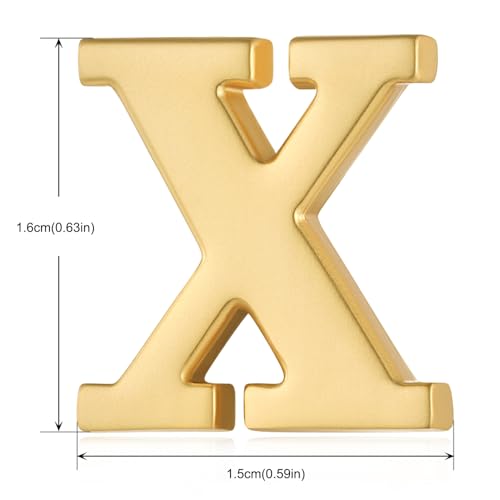 Image of HONEY BEAR Mens Womens Initial Alphabet Letter Lapel Pins Collar Badge Brooches for Business Wedding Graduation Gift Matte Gold 0.59 inches