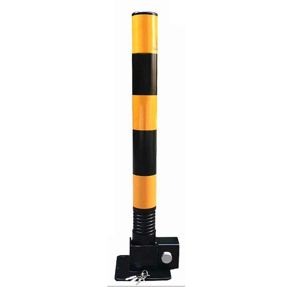 MOKLYF Bollards for Driveway,23.6" Safety Barrier Bollard Features Reflective Tape,Easy Installation Street Bollard Parking Post (Black)