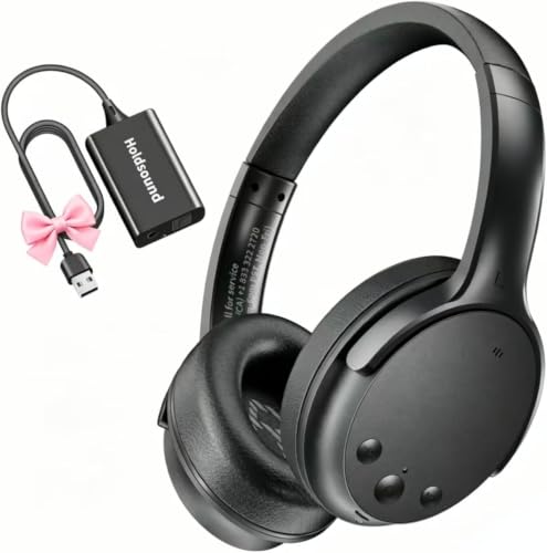 Holdsound Wireless Headphones for TV Watching TV Headphones Wireless for Seniors with USB Extension Cable Transmitter 40hrs No Delay Auto-Reconnect Plug and Play Gifts for Elderly