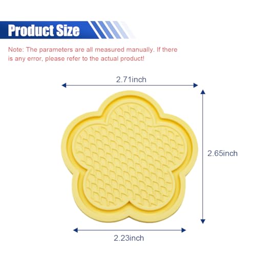 BDZMC 4PCS Posavasos para Auto Forma Flor Amarillo miniatura 2