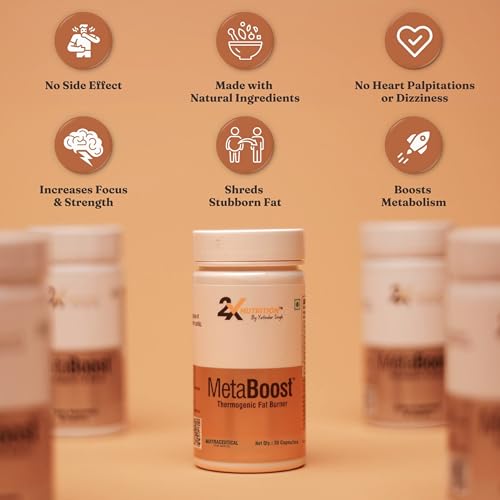 Image of 2X Nutrition MetaBoost, natural and thermogenic fat loss solution | Fat Burner for both men & women | No Side Effects, Energy & Metabolism - Pack of 30 Capsules