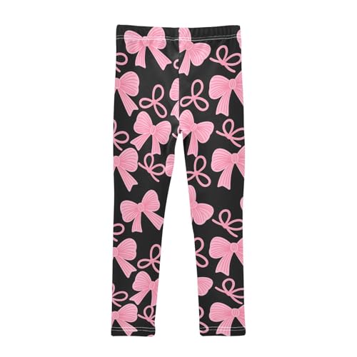 Pink Bow Aesthetic Girls Leggings Soft Stretch Workout Yoga Dance Pants for Kids Casual Tights2