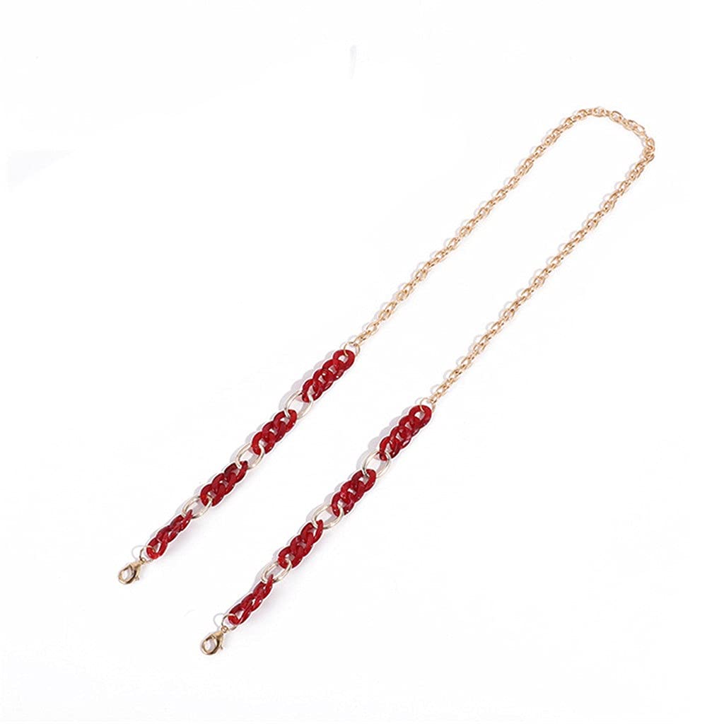Acryl-Schnallenkette für Brillen, Sonnenbrillenbänder, Lanyards, Halskettenhalter, Brillenaccessoires für Damen und Herren (Farbe: B, Größe: Länge - 70 cm) (C-Länge)