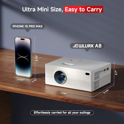 Mini 4K Projector with WiFi and Bluetooth for Outdoor Home Theater