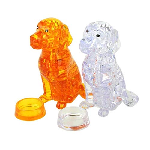 子犬犬のおもちゃ3dクリスタルパズルおかしい動物diyはキッズ子供juguetes知能のおもちゃのためのジグソーパズルモデルのおもちゃを組み立て（ランダムカラー）