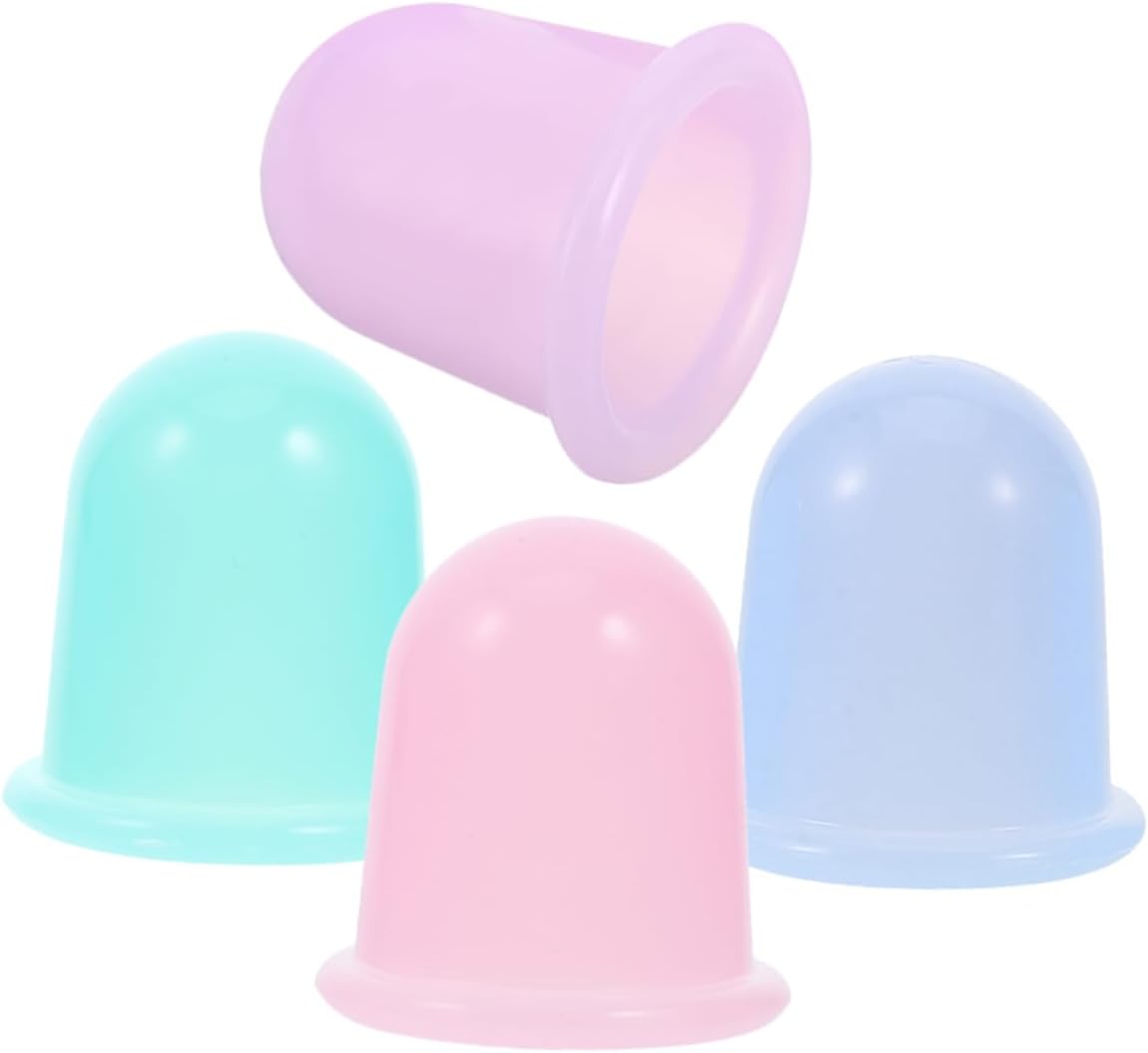 ERINGOGO 4Pcs Silicone Cupping Therapy Vacuum Massage Cups for Body Face Design Cupping Tool for Improved Circulation Muscle Relaxation