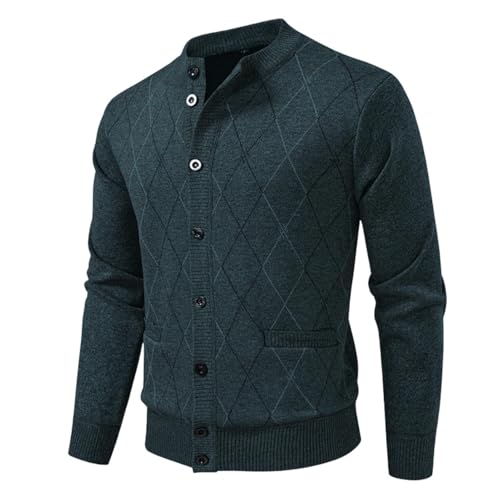 Jersey de punto grueso para hombre con cuello redondo que aísla del frío