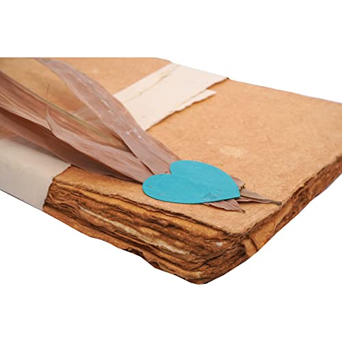 Image of SURPRISE SOMEONE Vintage Handmade Paper Sheet | A4 Size Sheets with Deckle Edge (50 Sheets) | Vintage Brown