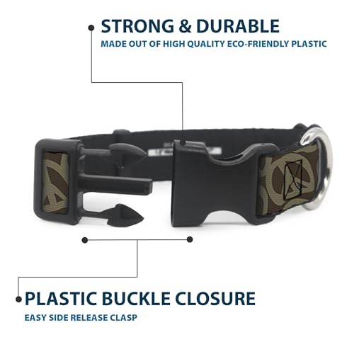 Collar para perro pequeño Buckle Down clip de plástico marrón oliva ancho ajustable 33-45cm 5