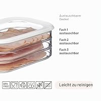 Mepal - Vorratsbehälter Wurstwaren Modula 3-lagig - Kühlschrank - Vorratsbox mit Deckel - Geeignet zur Aufbewahrung von Fleischprodukten - 3 Separate Kühlschrank - Vorratsboxen - 1650 ml - Black – Ansicht 7